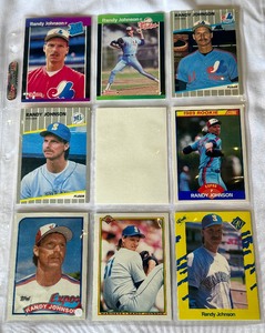 lot 30 image: Randy Johnson 8 Card RC and 2nd Year Lot - Rookie Baseball Cards