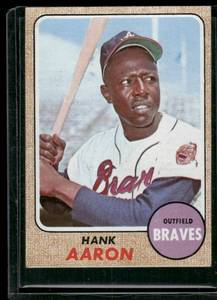 lot 13 image: Hank Aaron  1968 Topps #110  Atlanta Braves Baseball Card