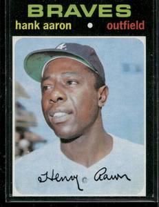 lot 15 image: Hank Aaron  1971 Topps #400  Atlanta Braves Baseball Card
