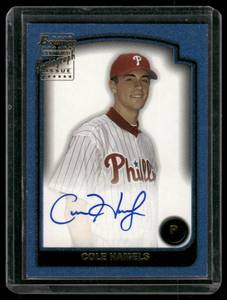 lot 38A image: Cole Hamels AUTO  2003 Bowman Signs of the Future #SOF-CH  Philadelphia Phillies Baseball Card