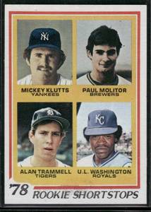 lot 40A image: Paul Molitor  Allan Trammell RC 1978 Topps #707   Baseball Card