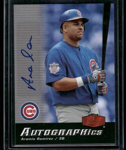 lot 41A image: Aramis Ramirez AUTO  2006 Flair Showcase Autographics #SC-RA  Chicago Cubs Baseball Card