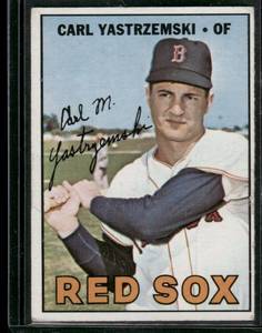 lot 42A image: Carl Yastrzemski  1967 Topps #355  Boston Red Sox Baseball Card
