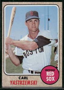 lot 45A image: Carl Yastrzemski  1968 Topps #250  Boston Red Sox Baseball Card