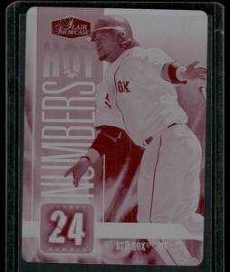 lot 63 image: Manny Ramirez RARE Printing Plate  2006 Flair Showcase Hot Numbers #HN-19  Boston Red Sox Baseball Card