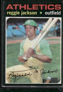 lot 64 image: Reggie Jackson  1971 Topps #20  Oakland Athletics Baseball Card