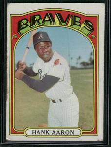 lot 70 image: Hank Aaron  1972 Topps #299  Atlanta Braves Baseball Card