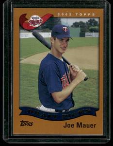 lot 72 image: Joe Mauer RC 2002 Topps Gold #622  Minnesota Twins Baseball Card