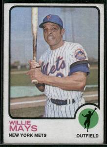 lot 76 image: Willie Mays  1973 Topps #305  New York Mets Baseball Card