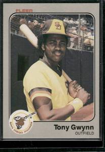 lot 77 image: Tony Gwynn RC 1983 Fleer #360  San Diego Padres Baseball Card