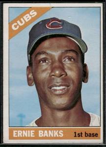 lot 124 image: Ernie Banks  1966 Topps #110  Chicago Cubs Baseball Card