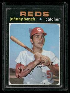 lot 132 image: Johnny Bench  1971 Topps #250  Cincinnati Reds Baseball Card
