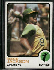 lot 138 image: Reggie Jackson  1973 Topps #255  Oakland City As Baseball Card
