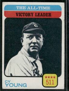 lot 170 image: All-Time Victory Leaders - Cy Young  1973 Topps #477  Cleveland Indians Baseball Card