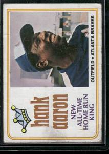 lot 173 image: Hank Aaron - All-Time HR King  1974 Topps #1  Atlanta Braves Baseball Card