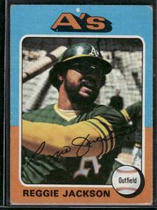 lot 176 image: Reggie Jackson  1975 Topps #300  Oakland Athletics Baseball Card