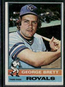 lot 180 image: George Brett  1976 Topps #19  Kansas City Royals Baseball Card
