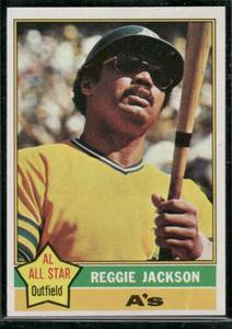 lot 181 image: Reggie Jackson  1976 Topps #500  Oakland Athletics Baseball Card