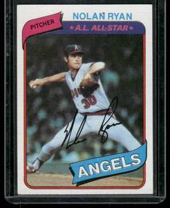 lot 186 image: Nolan Ryan  1980 Topps #580  California Angels Baseball Card