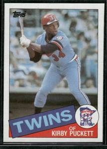 lot 193 image: Kirby Puckett RC 1985 Topps #536  Minnesota Twins Baseball Card