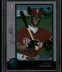 lot 237 image: Jimmy Rollins  1998 Bowman Chrome Refractors #181  Philadelphia Phillies Baseball Card