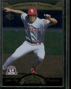 lot 239 image: Scott Rolen Promo Sample Card RC 1995 SP Top Prospect Upper Deck #  Philadelphia Phillies Baseball Card