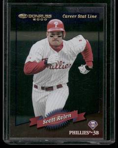 lot 240 image: Scott Rolen 297  2000 Donruss 2000 Retro Stat Line Career #51 265297 Philadelphia Phillies Baseball Card