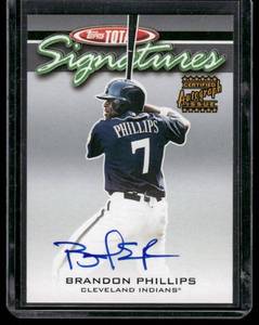 lot 243 image: Brandon Phillips AUTO  2003 Topps Total Donruss Limited Cuts Signatures #TS-BP  Cleveland Indians Baseball Card
