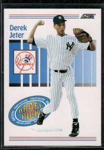 lot 246 image: Derek Jeter RC 1993 Score Draft Pick #489  New York Yankees Baseball Card