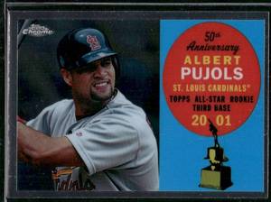 lot 250 image: Albert Pujols  2008 Topps Chrome 50th Anniversary All Rookie Team #ARC10  St. Louis Cardinals Baseball Card