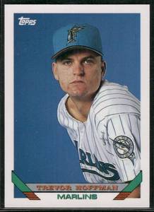 lot 252 image: Trevor Hoffman RC 1993 Topps Inaugural Marlins #572  Florida Marlins Baseball Card