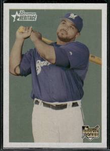 lot 266 image: Prince Fielder RC 2006 Bowman Heritage #285  Milwaukee Brewers Baseball Card