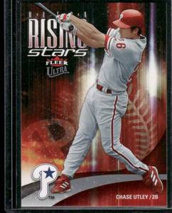 lot 290 image: Chase Utley  2006 Ultra Rising Stars #URS5  Philadelphia Phillies Baseball Card