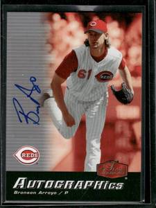 lot 294 image: Bronson Arroyo  2006 Flair Showcase Autographics #SC-BA  Cincinnati Reds Baseball Card