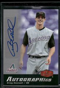 lot 295 image: Craig Counsell  2006 Flair Showcase Autographics #SC-CO  Arizona Diamondbacks Baseball Card