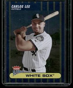 lot 296 image: Carlos Lee 100  2003 Fleer Platinum Finish #166 086100 Chicago White Sox Baseball Card