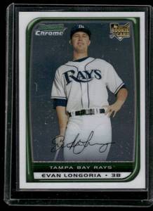 lot 298 image: Evan Longoria RC 2008 Bowman Chrome #216  Tampa Bay Rays Baseball Card