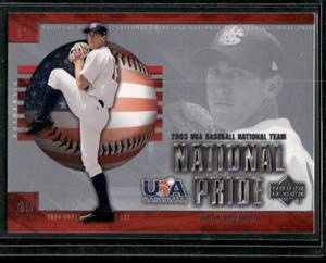 lot 300 image: Justin Verlander RC 2003 Upper Deck USA Baseball National Pride #USA5   Baseball Card