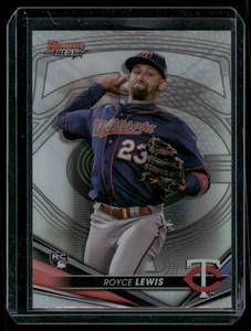 lot 81 image: Royce Lewis Refractor RC 2022 Bowmans Best #65  Minnesota Twins Baseball Card