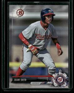 lot 84 image: Juan Soto RC 2017 Bowman #BD-162  Washington Nationals Baseball Card