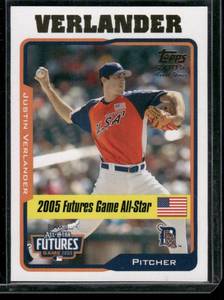 lot 89 image: Justin Verlander RC 2005 Topps Futures Game All-Star #UH220  Detroit Tigers Baseball Card