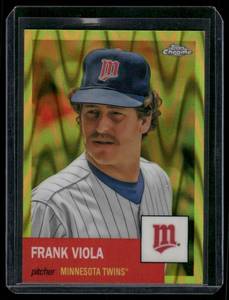 lot 90 image: Frank Viola 250  2022 Topps Chrome Gold Wave Refractor #445 093250 Minnesota Twins Baseball Card