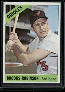 lot 104 image: Brooks Robinson  1966 Topps #390  Baltimore Orioles Baseball Card