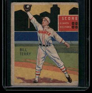 lot 105 image: Bill Terry  1934 National Chicle Diamond Stars (R327) #14  New York Giants Baseball Card