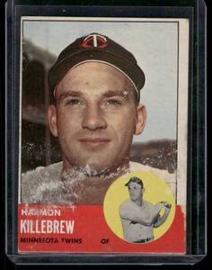 lot 109 image: Harmon Killebrew  1963 Topps #500  Minnesota Twins Baseball Card