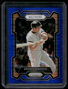 lot 111 image: Brooks Robinson 75  2024 Panini Prizm Blue Pulsar #292 6375 Baltimore Orioles Baseball Card