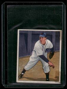 lot 114 image: Fred Hutchinson  1950 Bowman #151  Detroit Tigers Baseball Card