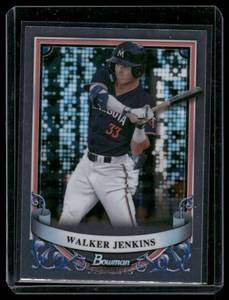 lot 115 image: Walker Jenkins RC 2024 Bowman Sterling #BSP-24  Minnesota Twins Baseball Card