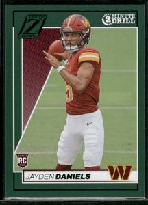 lot 92 image: Jayden Daniels RC 2024 Zenith 2 Minute Drill #148  Washington Commanders Football Card