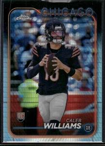 lot 93 image: Caleb Williams RC 2024 Topps Chrome Prism Refractor #202  Chicago Bears Football Card